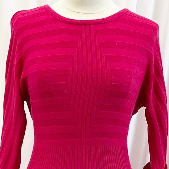 Eliza J Sweater Dress Womens Medium Ribbed Dopamine Preppy Minimalist Girly - Picture 3 of 12